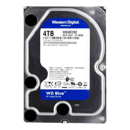 [01051] DD 3.5" 4TB WD CAVIAR BLUE WD40EZAZ