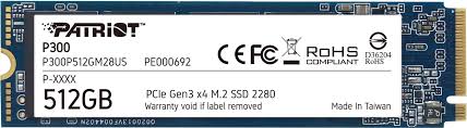 [00146] UNIDAD SSD M.2 512GB PATRIOT P300 PCIE GEN3X4