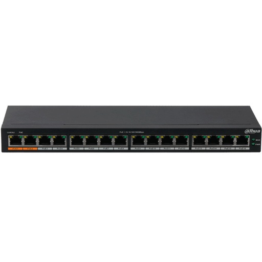 [00780] SWITCH 16 PUERTOS DAHUA GIGABIT POE DH-PFS3016-16GT-190